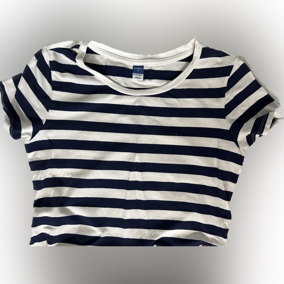 Maternity Old Navy Dress Blue White Stripes - Picture 2 of 3